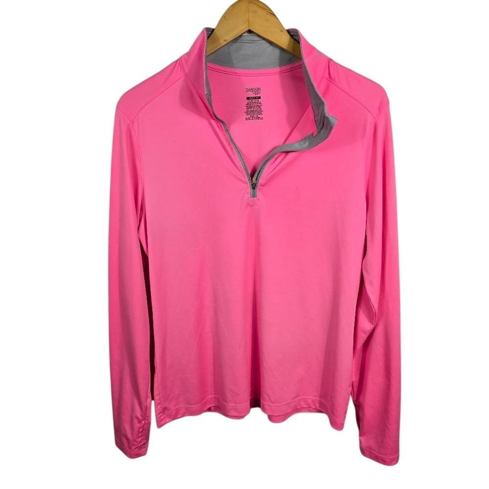 Danskin Now Bright Pink Quarter-Zip Active Top Size Xl